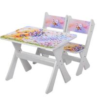 Дитячий стіл з двома стільчиками Bambi М 2100-12 Ведмедики білий ***
