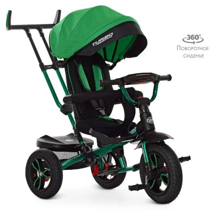 ⏩ Велосипед-коляска дитячий триколісний Turbo Trike M 4058HA-4 зелене **