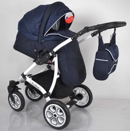 Коляска дитяча класична універсальна 2 в 1 AVALON Blue синя