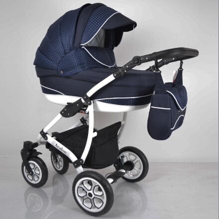 Коляска дитяча класична універсальна 2 в 1 AVALON Blue синя