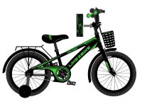Дитячий двоколісний велосипед 20 дюймів 242005 Like2bike Dark Rider ручне гальмо, кошик, чорно-зелений