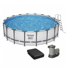 Каркасний басейн Bestway 561FJ Розмір 549х132см, фільтр насос 5678 л/год, сходи, тент