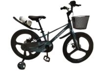 Дитячий двоколісний магнієвий велосипед 20 дюймів Magnesium bike M-2 Pro магнієві диски, кошик, сірий