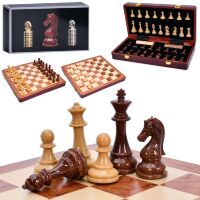 Шахи та шашки 2в1 TD202363 дерев'яні, (фігури шахи - пластик, шашки - дерево)