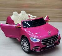 Дитячий двомісний електромобіль M 6020EBLRS-8 Mercedes-Maybach S 600 шкіряне сидіння рожевий фарбований