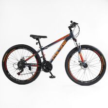 Спортивний алюмінієвий велосипед 26 дюймів Corso "PULSAR" PL-26318 Shimano 21 швидкість чорно-помаранчевий