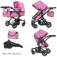 Коляска-трансформер для ляльок 2в1 Carrello Maestro 9651B PINK лялькова рожева