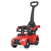 Дитяча машинка каталка-толокар Штовхач Bambi M4579-3 Lexus з батьківською ручкою.Є музика і світло.Червона