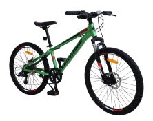 Алюмінієвий спортивний підлітковий велосипед двоколісний LIKE2BIKE A212408 Nitro колеса 24д Зелений матовий