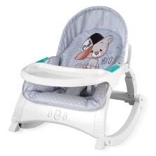 Дитяче крісло-качалка шезлонг 3в1 зі столиком Lorelli (Bertoni) Alex with table Grey Cool Cat Сіре КОШЕНЯ"