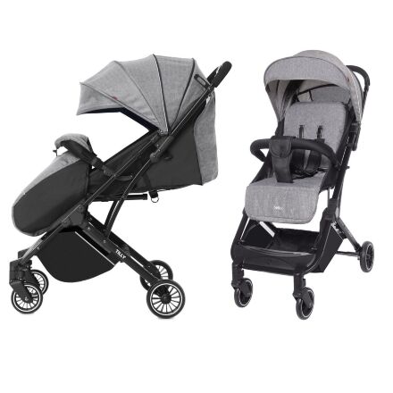 Дитяча прогулянкова коляска Tilly Bella T-163 LIGHT GREY з накидкою для ніжок/ світло-сіра