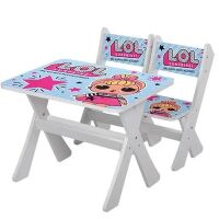 Дитячий стіл з двома стільчиками Bambi М 2100-13 LOL білий ***