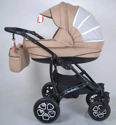 Коляска дитяча класична універсальна 2 в 1 AVALON Biege бежева