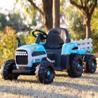 Дитячий електромобіль Трактор з причепом M 5733EBLR-4 шкіряне сидіння, bluetooth, MP3, USB, EVA колеса