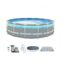 Каркасний басейн Intex 26730 Розмір 488-122см, фільтр-насос 5678 л/год, сходи, тент, підстилка