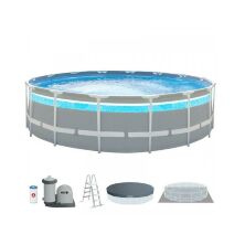 Каркасний басейн Intex 26730 Розмір 488-122см, фільтр-насос 5678 л/год, сходи, тент, підстилка