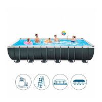 Великий каркасний басейн INTEX 26364 розмір 732-366-132см з фільтр-насосом сходами тентом