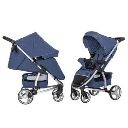 Дитяча прогулянкова коляска CARRELLO Vista CRL-8505 Denim Blue в льоні + дощовик