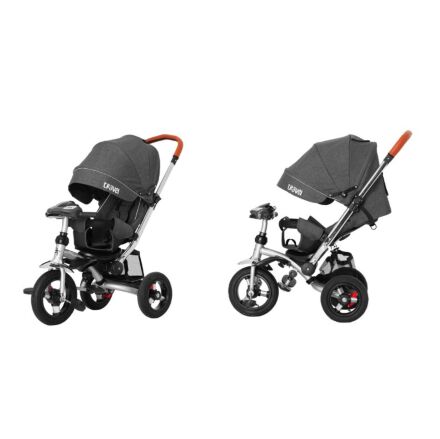 Велосипед-коляска дитячий триколісний TILLY TRAVEL T-387/1 Темно-сірий льон