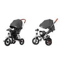 Велосипед-коляска дитячий триколісний TILLY TRAVEL T-387/1 Темно-сірий льон