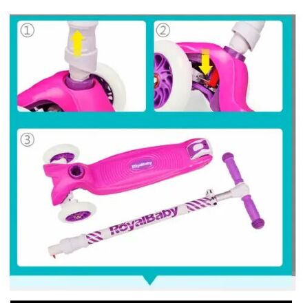 Самокат дитячий триколісний RoyalBaby Dazzler RO203M-3 фіолетово-рожевий