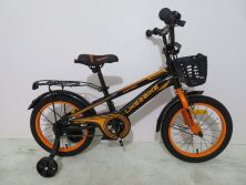 Дитячий двоколісний велосипед 18 дюймів 241806 Like2bike Dark Rider з додатковими колесами, помаранчевий