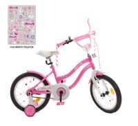 Дитячий двоколісний велосипед колеса 16 дюймів Profi Y1691 Star сталева рама з дзвінком / рожевий **