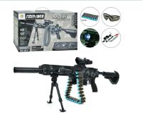 Дитячий автомат-бластер 85 см M626-1 на м'яких кулях з присосками 30шт + окуляри, від акумулятора, лазерний приціл