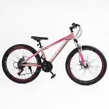 Жіночий спортивний алюмінієвий велосипед 26 дюймів Corso "PULSAR" PL-26509 Shimano 21 швидкість рожевий