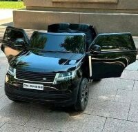 Дитячий двомісний електромобіль Джип Range Rover M 5055EBLRS-2(4WD) шкіряне сидіння чорний автофарбування