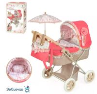Коляска дитяча для ляльок класична прогулянкова DeCuevas 80535 люлька переноска сіра