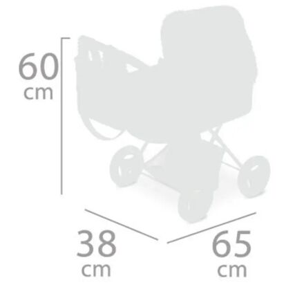 Коляска дитяча для ляльок класична прогулянкова DeCuevas 80535 люлька переноска сіра