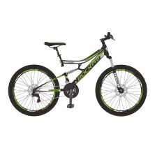 Спортивний гірський двопідвісний велосипед Corso RC-26092 RockPro колеса 26д / 21 швидкість / чорно-салатовий