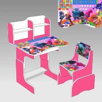 Дитяча регульована парта зі стільчиком Растишка Bambi 005 "Король Лев" біло-блакитна для хлопчика