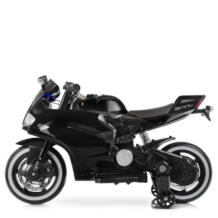 Дитячий електромобіль мотоцикл Bambi Racer M 4104ELS-2 світло коліс чорний автопокраска **