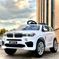 Дитячий електромобіль Джип BMW M 4522EBLR-1 м'яке сидіння, музика, світло, білий