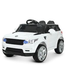 Дитячий двомісний електромобіль Джип Машина M 3402EBLR-1 Land Rover з шкіряним сидінням / колір білий **