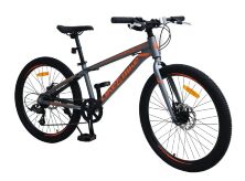 Алюмінієвий спортивний підлітковий велосипед двоколісний LIKE2BIKE A212411 Raft колеса 24д Сірий матовий