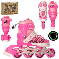 Дитячі розсувні ролики A4137-XS-P (27-30) рожеві для дівчинки