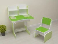 Дитяча регульована парта зі стільчиком Растишка Bambi 007 "Алфавіт і Таблиця множення" салатово-біла