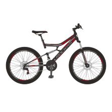Спортивний гірський двопідвісний велосипед Corso RC-26119 RockPro колеса 26д / 21 швидкість / чорно-червоний