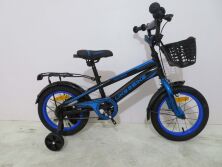 Дитячий двоколісний велосипед 18 дюймів 241808 Like2bike Dark Rider з додатковими колесами, синій
