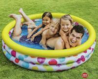 Дитячий надувний круглий басейн INTEX 58449 "Геометрія" / розмір 168-38 см / об'єм 581л