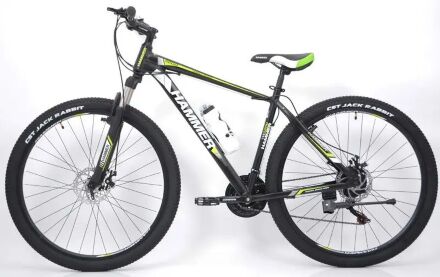Велосипед Спортивний S200 HAMMER колеса 27.5 дюйма рама алюміній 19" чорно-зелений
