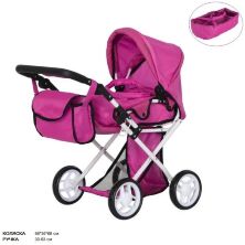 Коляска-люлька для ляльок CARRELLO UNICO 9346 HOT PINK Лялькова з люлькою-переноскою і сумкою малинова