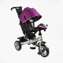 Триколісний велосипед коляска Best Trike 6588 / 62-192 з батьківською ручкою музична фара фіолетовий