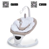 Дитячий заколисуючий центр шезлонг EL CAMINO ME 1175 SOUL Light Gray 12 мелодій світло-сірий