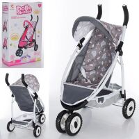 Коляска Прогулянкова для ляльки 69030 Лялькова металева з багажної кошиком / сіра**