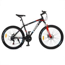 Велосипед спортивний алюмінієвий PROFI 26 дюймів G26OPTIMAL A26.3 SHIMANO / чорно-червоний