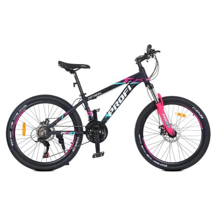 Велосипед спортивний PROFI 24 дюймів G24OPTIMAL A24.2 чорний(мат)-рожевий**